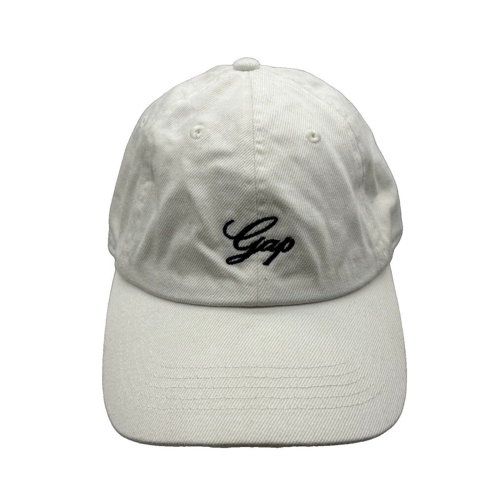 GAP Script Logo Strapback Hat White Embroidered US American Flag